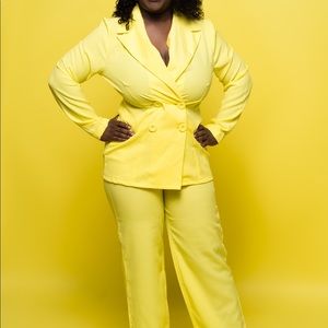 Petite Lemon Yellow Oversized Suit